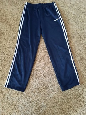 Adidas Men’s Navy Blue Track Pants with White Stripes - Size Large | eBay US