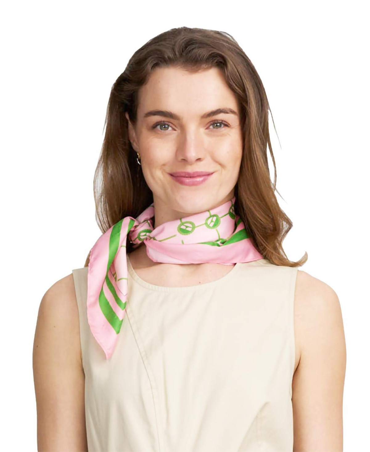 Elle Collection Women's Printed Satin Scarf - Pink multicolor | Macy's