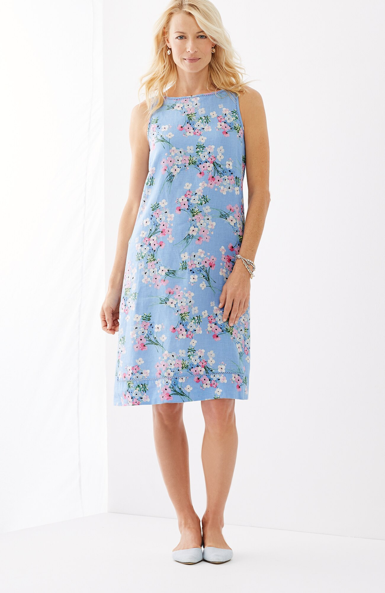 LINEN A-LINE SLEEVELESS DRESS | j.jill.com (US)