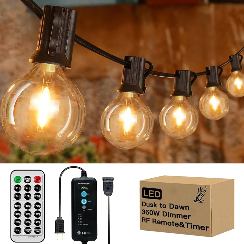 26FT 14 G40 LED Outdoor String Lights Waterproof with Dusk to Dawn,Dimmable Patio Lights for Outs... | Amazon (US)