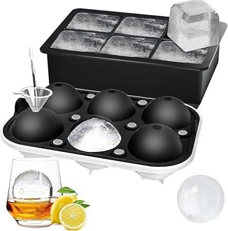Amazon.com: ROTTAY Ice Cube Trays (Set of 2), Sphere Ice Ball Maker with Lid & Large Square Ice C... | Amazon (US)