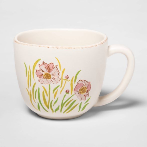 10.1oz Stoneware Floral Mug - Threshold™ | Target