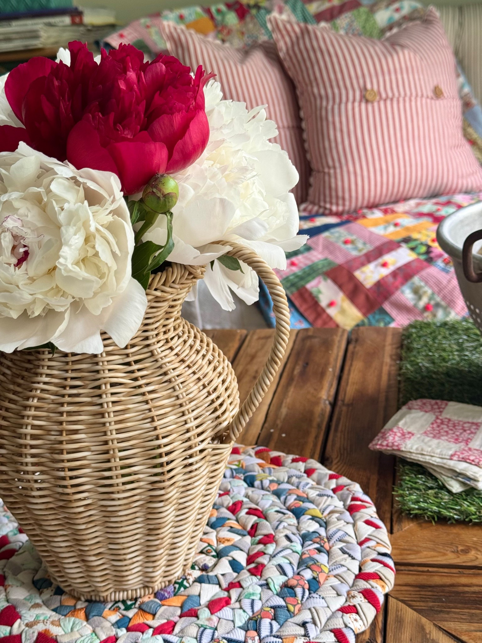 Wicker vases are a great way to style your home for summer, indoors and out. 
Whatever’s blooming in your yard can be popped into a glass of water & tucked into one of these beautiful vases. 
Or add real looking foliage to last much longer. Flags are fun, too!
Many are on sale, and are an inexpensive way to add fresh style to your home for summer. 

#LTKSummerEdit #LTKHome #LTKSeasonal