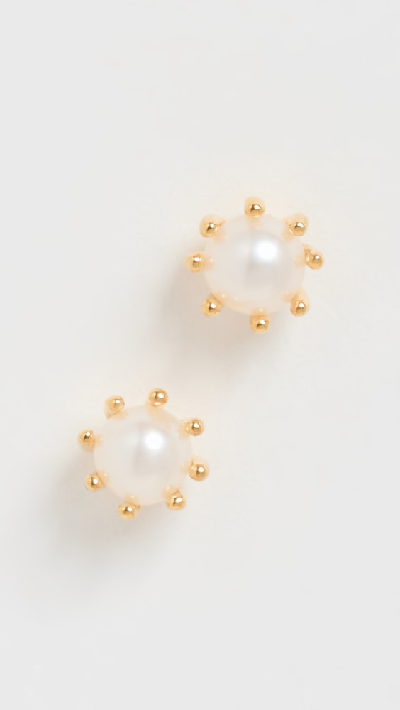 Madewell Vermeil Prong Set Pearl Studs | Shopbop | Shopbop
