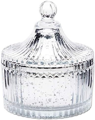 Silver Mercury Glass Canister, Decorative Jar Container for Bathroom (4 In) | Amazon (US)