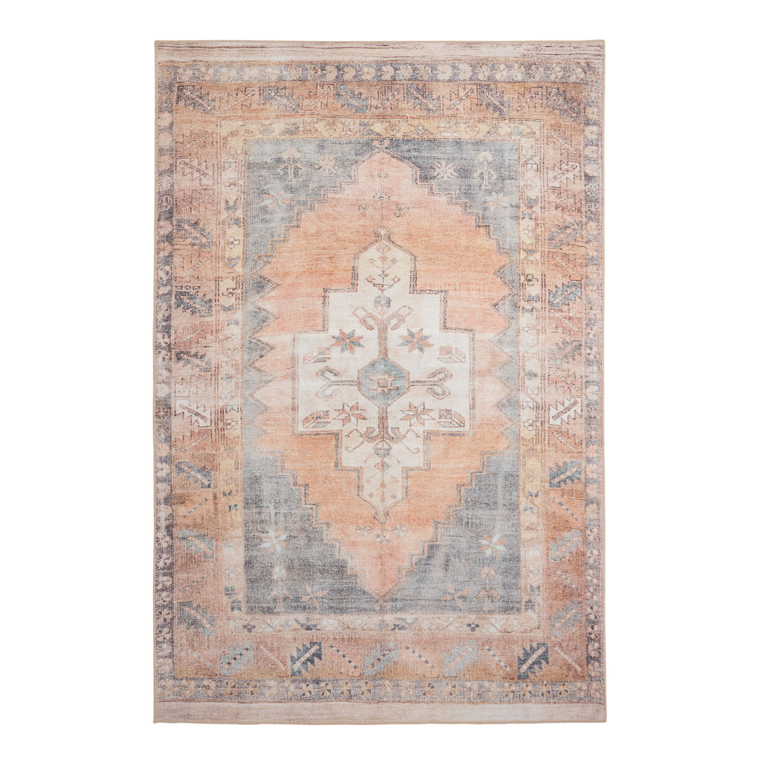 Chelsea Blush And Blue Persian Style Area Rug | World Market