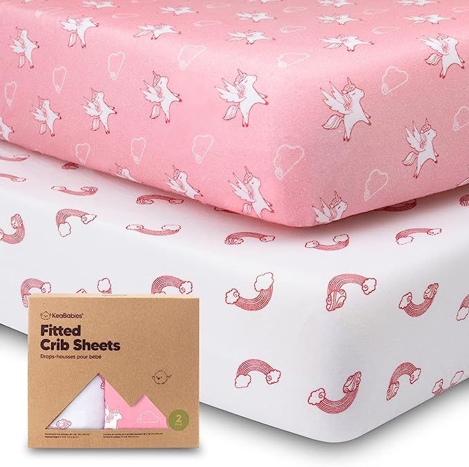 2-Pack Organic Crib Sheets for Boys, Girls - Jersey Fitted Crib Sheet, Baby Crib Sheets Neutral, ... | Amazon (US)