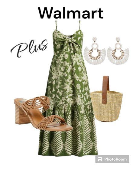 Plus size dress for summer. With cute straw bag and earrings 

#plusdress

#LTKfindsunder50 #LTKbeauty #LTKshoecrush