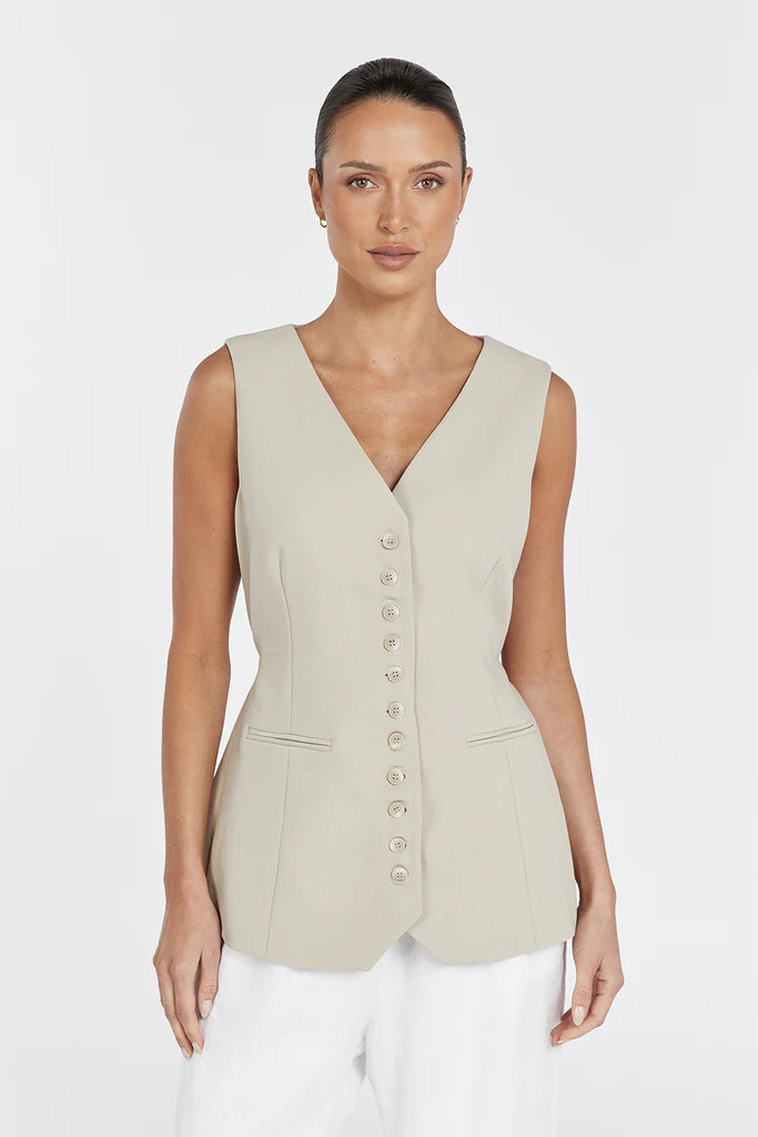 CELINE PEBBLE LONGLINE VEST | DISSH