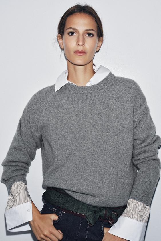 CASHMERE AND WOOL LONG SLEEVE JUMPER | Zara UK