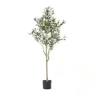 Tigue 5 ft. Green Artificial Olive Tree | The Home Depot