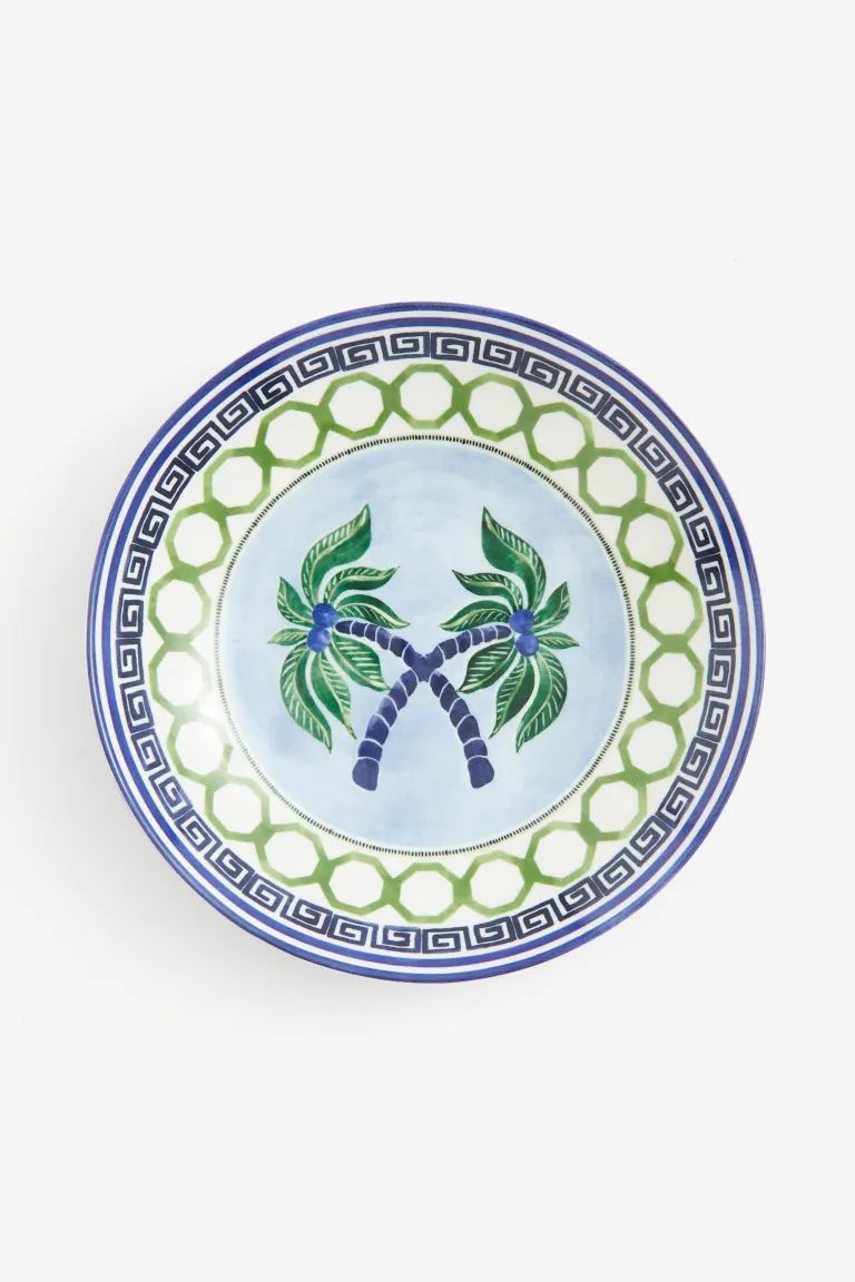 Porcelain Serving Bowl - Dark blue/green - Home All | H&M US | H&M (US + CA)