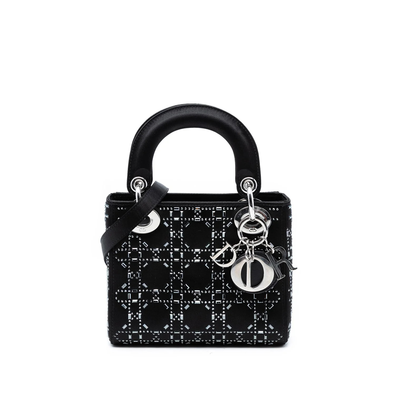 Christian Dior Mini Satin Cannage Crystal Embellished Lady Dior | The RealReal