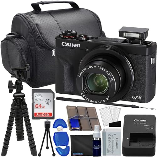 Canon PowerShot G7 X Mark III Digital Camera (Black) Bundle with 64GB Memory, Spider Flex Tripod,... | Amazon (US)
