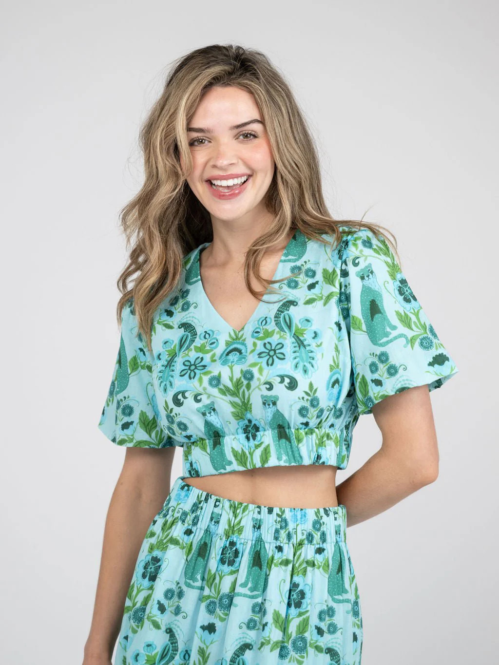 The Abby Top | Turquoise Leopard Love | Beau & Ro