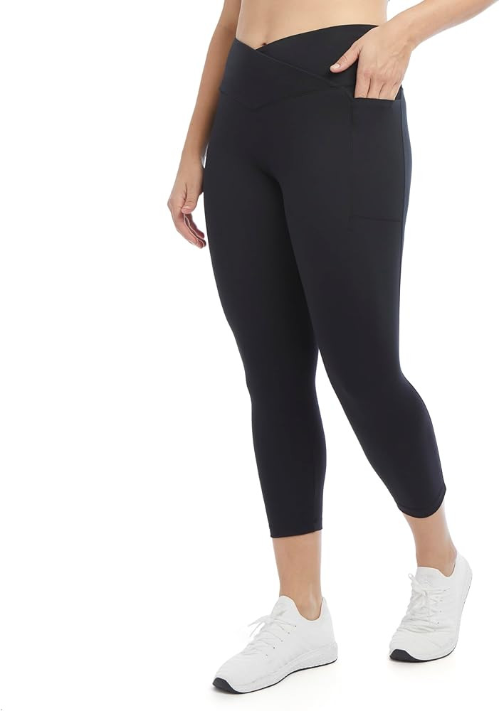 Danskin Women's Endurance Crossover Waist Crop Leggings | Amazon (US)