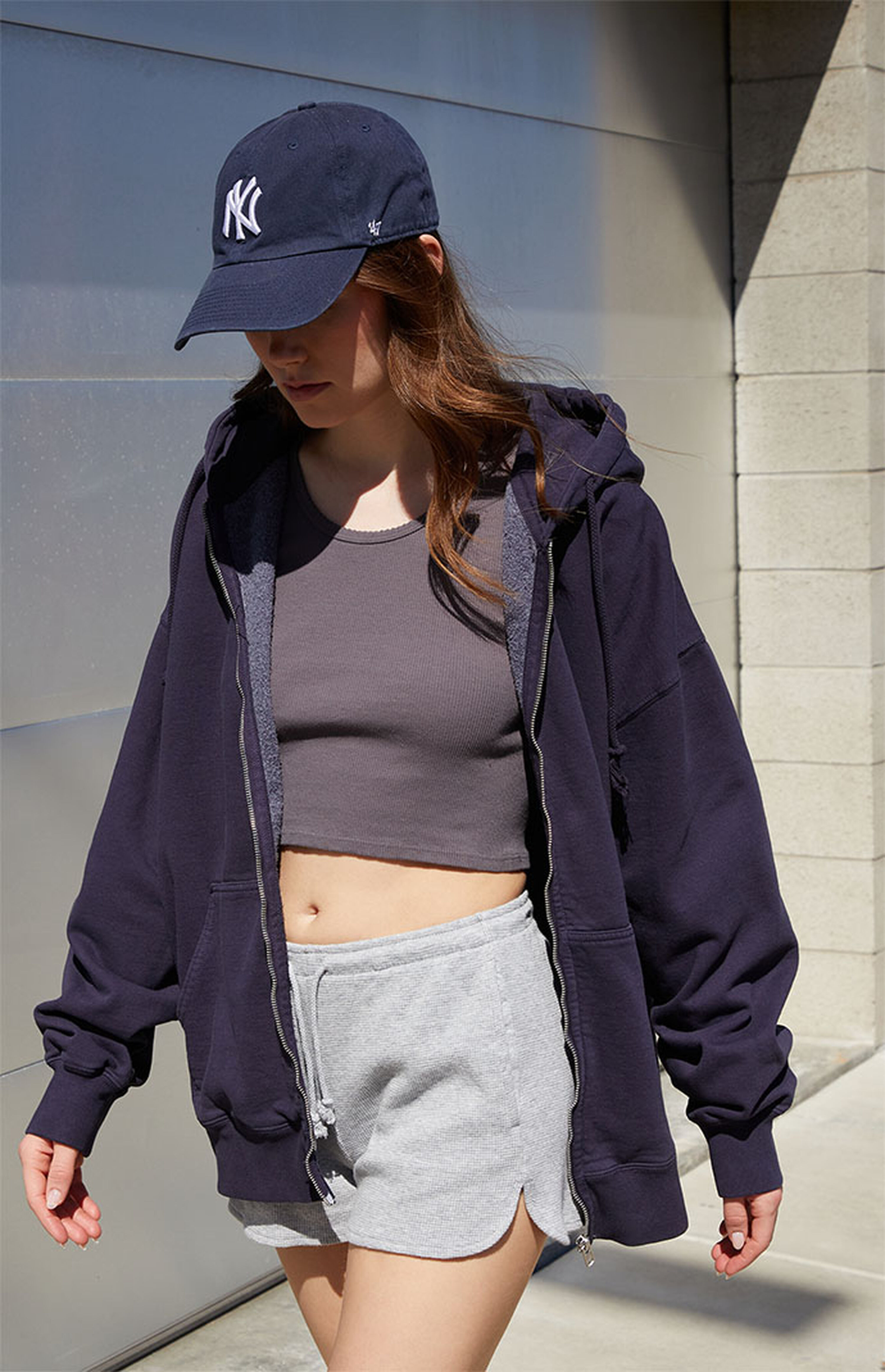 John Galt Navy Christy Full Zip Hoodie | PacSun