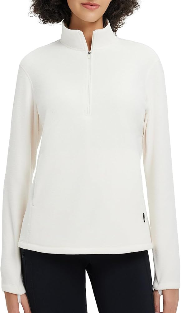 baleaf Women's Fleece Quarter Zip Pullover Long Sleeve Thermal Tops Cold Weather Hiking Running G... | Amazon (US)