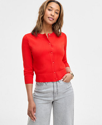 On 34th Women's Crewneck Long-Sleeve Cardigan, Exclusively at Macy's - Macy's | Macy's