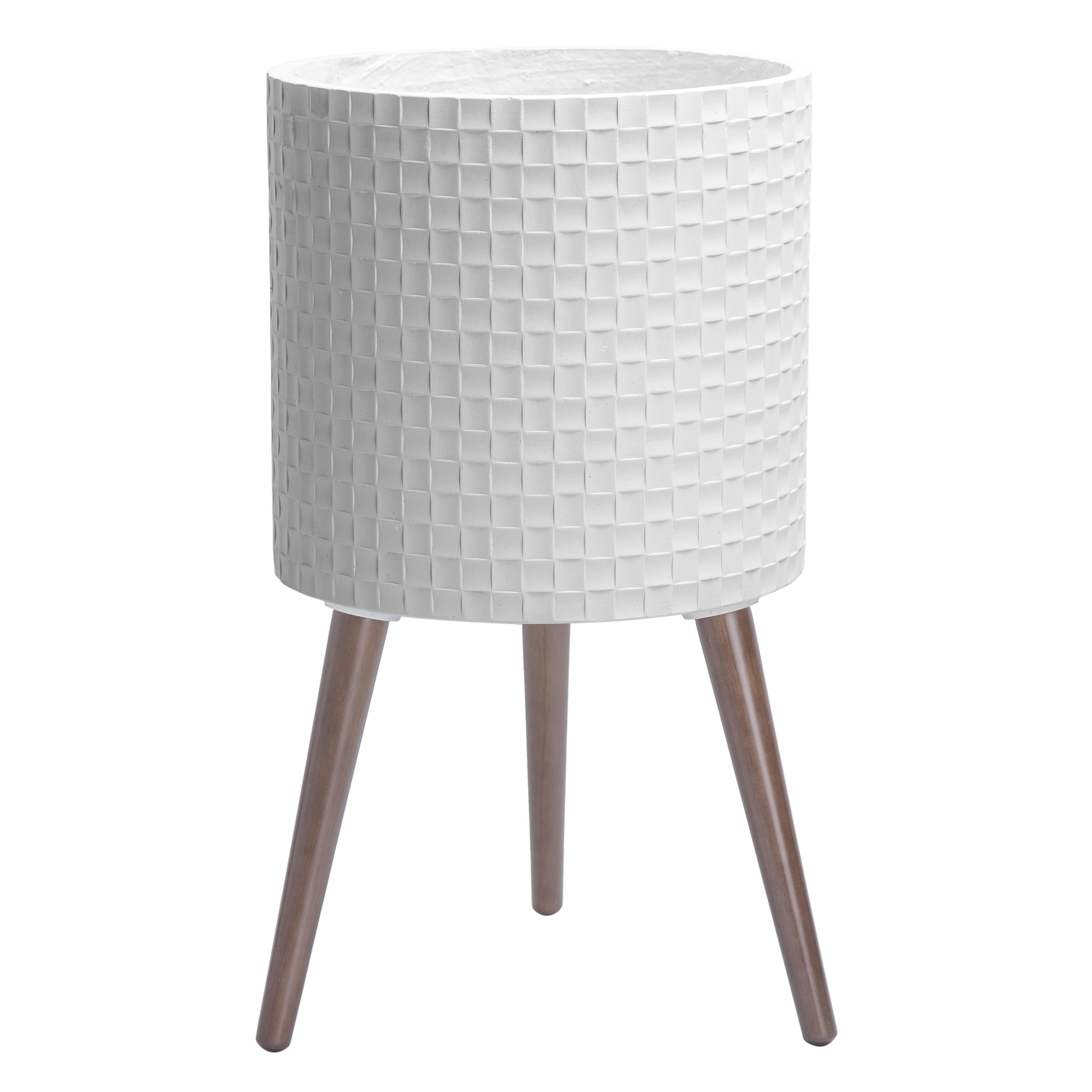 D'vine Dev 14 Inch Modern Geometric Tile Patterned Sleek Planter Pot with Stand, Indoor Outdoor D... | Amazon (US)