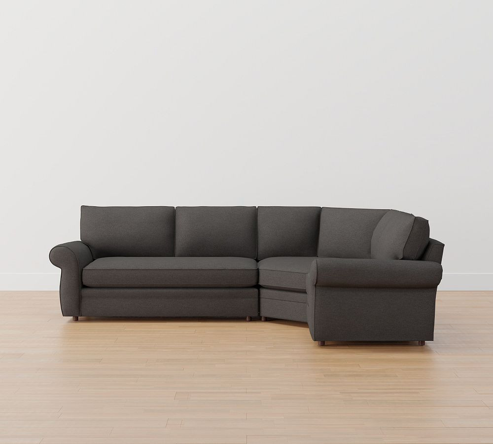 Pearce Roll Arm 3-Piece Wedge Sectional (122"–130") | Pottery Barn (US)