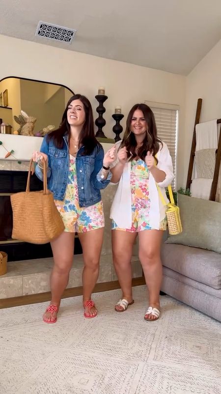 On Wednesdays we match 👯‍♀️ Midsize spring outfit, vacation outfit, easy outfit, casual, summer, sandals, old navy

I’m in a large regular in the romper, and @theothermk is in a medium regular. If you have a long torso, do the tall! (I would’ve preferred a large tall)

My white button up is a medium

#LTKfindsunder50 #LTKVideo #LTKmidsize