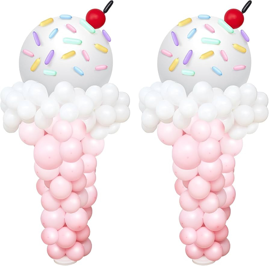Amazon.com: JellyArch 354 Pcs Ice Cream Balloon Column Kit, 70" Ice Cream Birthday Party Decorati... | Amazon (US)