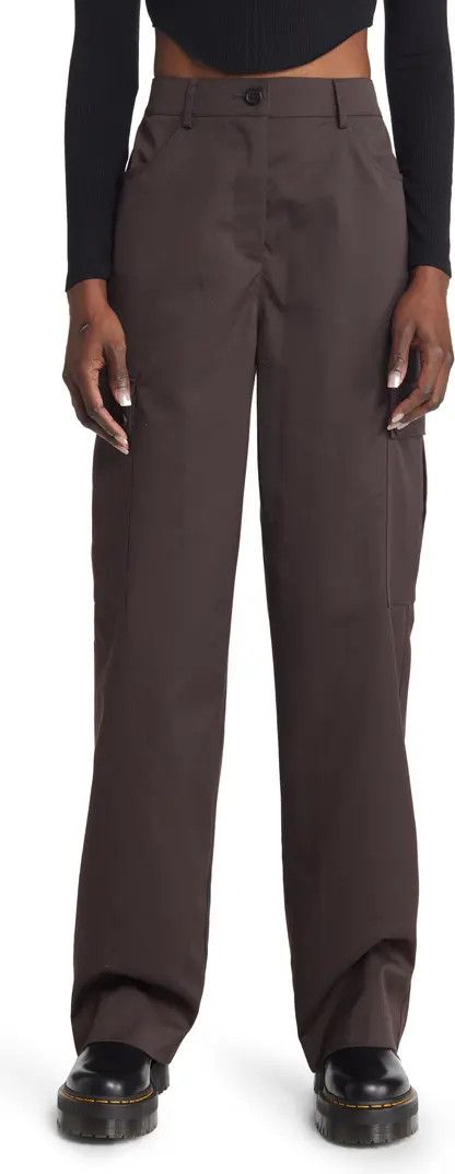 Noisy may Drewie High Waist Wide Leg Cargo Pants | Brown Cargo Pants | Spring Pants Outfits  | Nordstrom