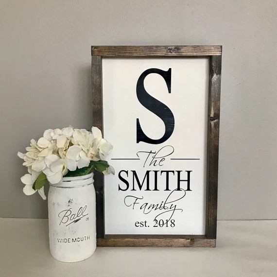 Family Name Sign-Established Sign-Monogram-Fixer Upper-Last Name Sign-Farmhouse Sign-Personalized... | Etsy (US)