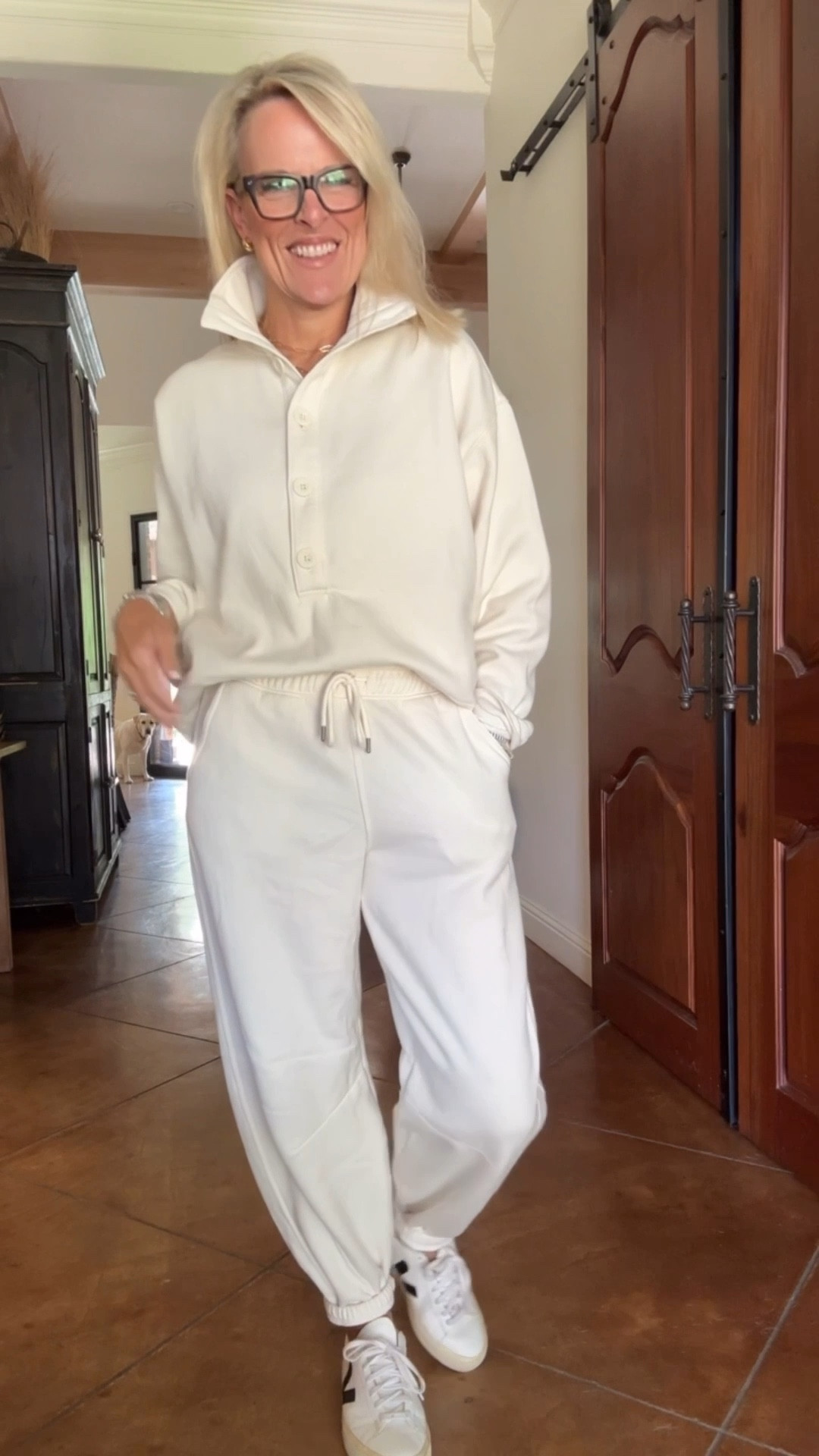 Target sweat set SO GOOD. Love the neckline 

Fit is TTS 
30% off currently for target Circle week 


#LTKOver40 #LTKSaleAlert #LTKFamily