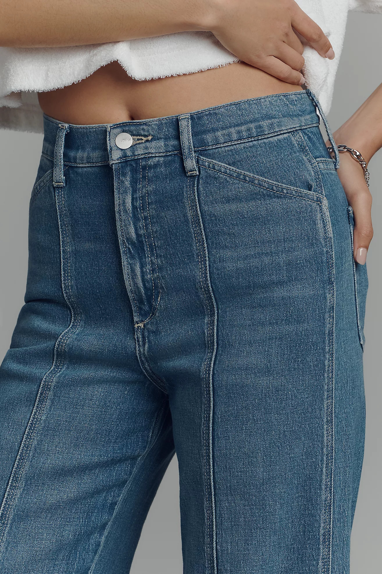 Joe's Jeans The Front Seamed High-Rise Wide-Leg Jeans | Anthropologie (US)
