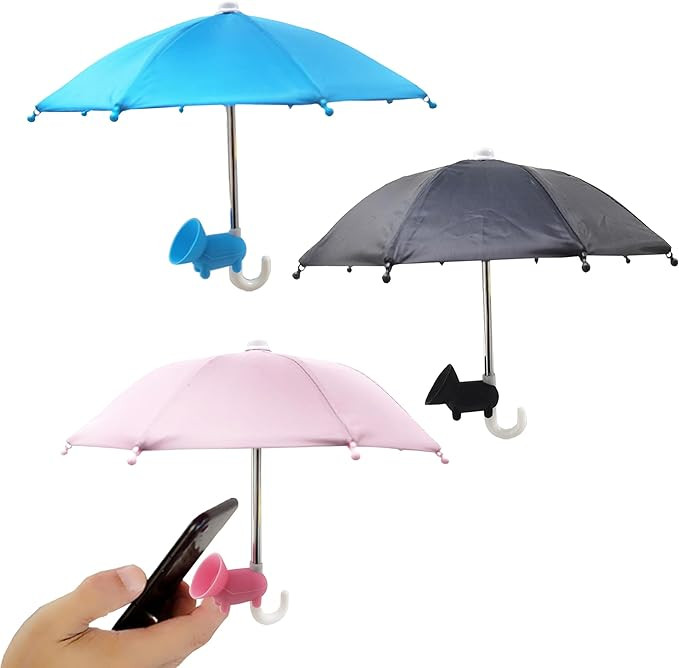3 Pcs Phone Umbrella Cell, Phone Umbrella for Sun Shad with Suction Cup Stand, Outdoor Sun Phone ... | Amazon (US)