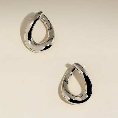 Molten Large Hoops in Silver | Astrid & Miyu UK