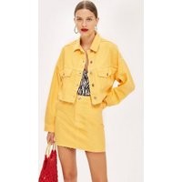 Womens Yellow Hacked Denim Jacket - Yellow, Yellow | Topshop UK