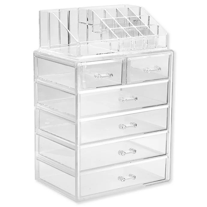 Sorbus 2-Piece 6-Drawer Vanity Organizer in Clear | Bed Bath & Beyond