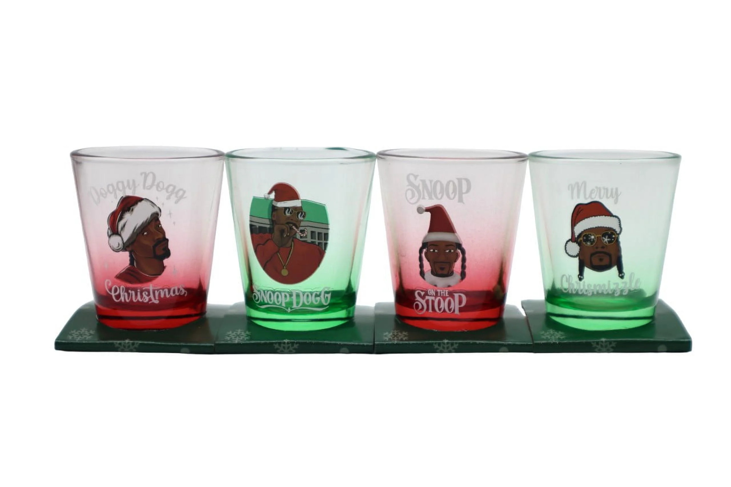 Snoop Dogg Holiday 1.5oz Multi Color Shot Glass Set, Set of 4 | Walmart (US)