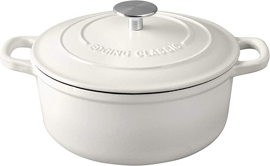 Dutch Ovens Enameled Cast Iron Covered 5.5 Quart Dutch Oven with Dual Handle for Bread Baking, Wh... | Amazon (US)