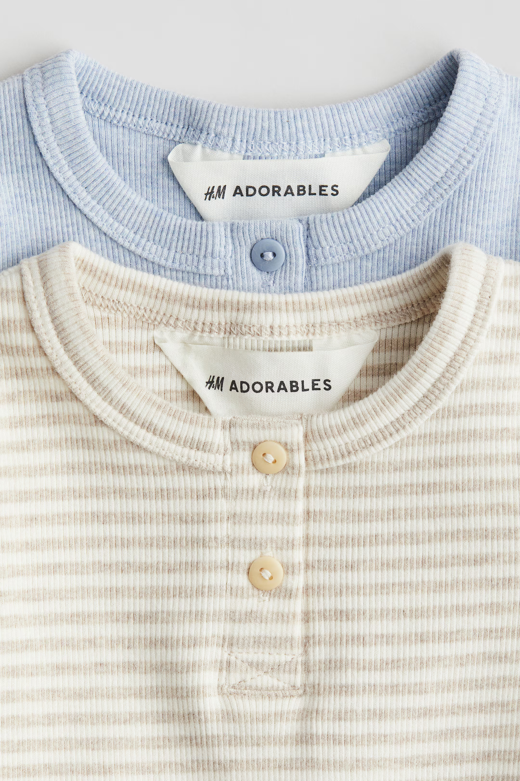 2-pack cotton Henley tops | H&M (UK, MY, IN, SG, PH, TW, HK)