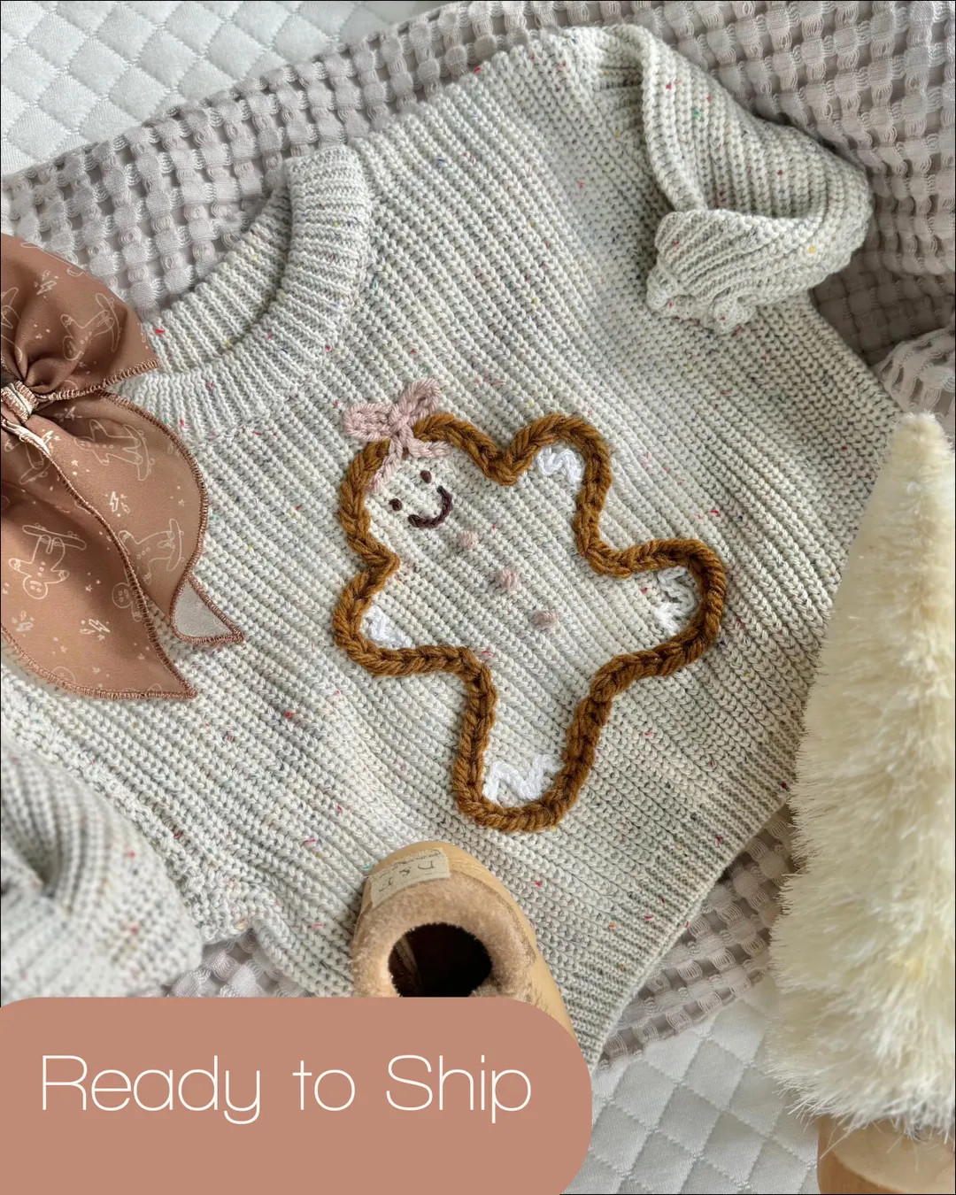 Gingerbread Man Sweater for Baby and Child | Holiday Sweater | Hand Embroidered | Baby Gift | Chr... | Etsy (US)