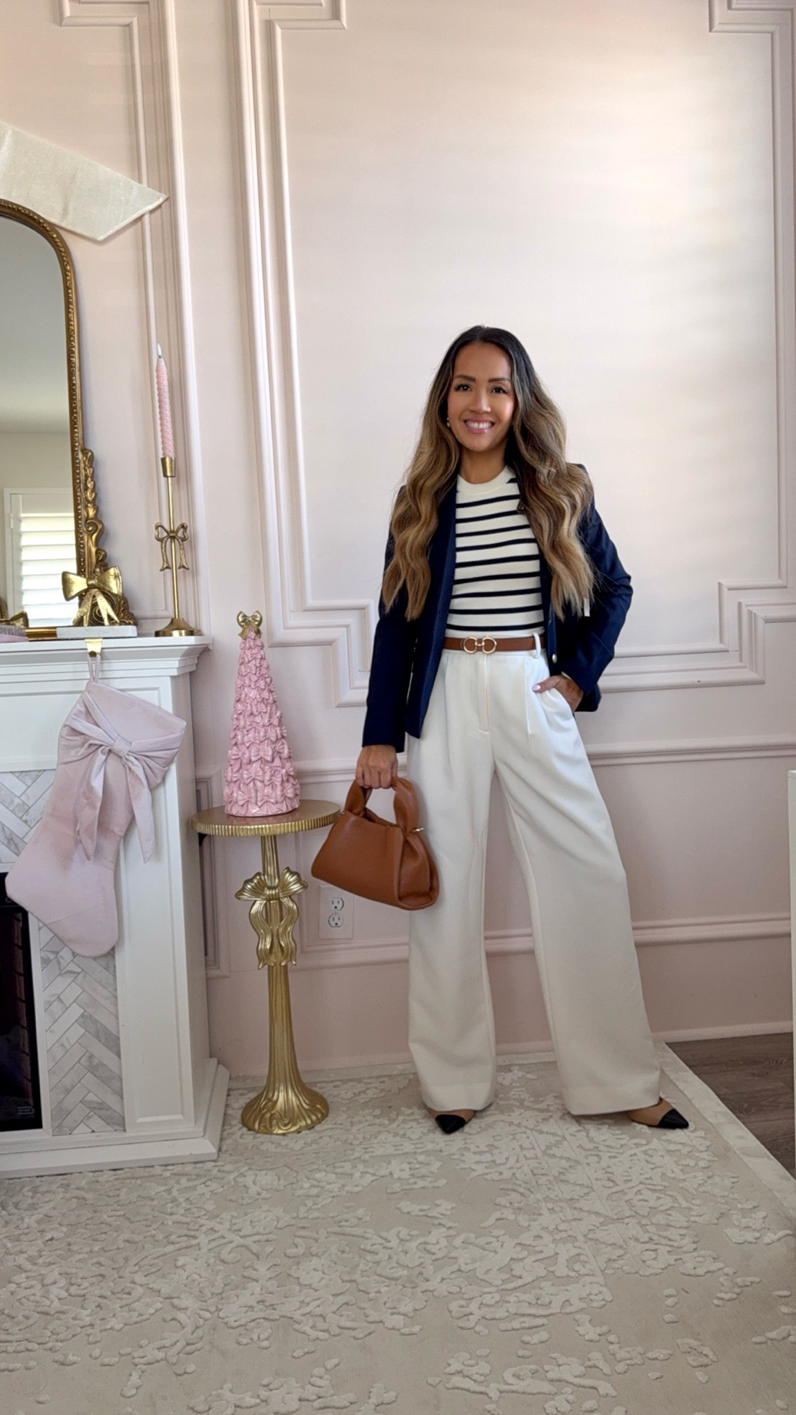 Navy blazer (00p), striped sweater (ccs) and ivory trousers (24 short)

nautical work outfit 

#LTKStyleTip #LTKFindsUnder100 #LTKFindsUnder50
