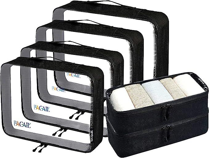 BAGAIL 6 Set Packing Cubes,3 Various Sizes Travel Luggage Packing Organizers | Amazon (US)