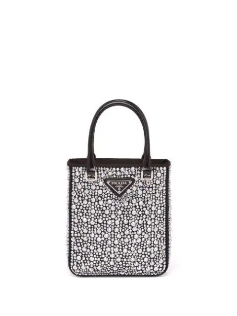mini crystal-embellished shopper tote bag | Farfetch (US)