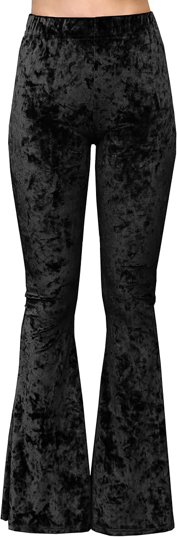 Daisy Del Sol Crushed Velvet High Waisted Comfy Soft Stretch 70s Yoga Loungewear Bell Bottom Flar... | Amazon (US)