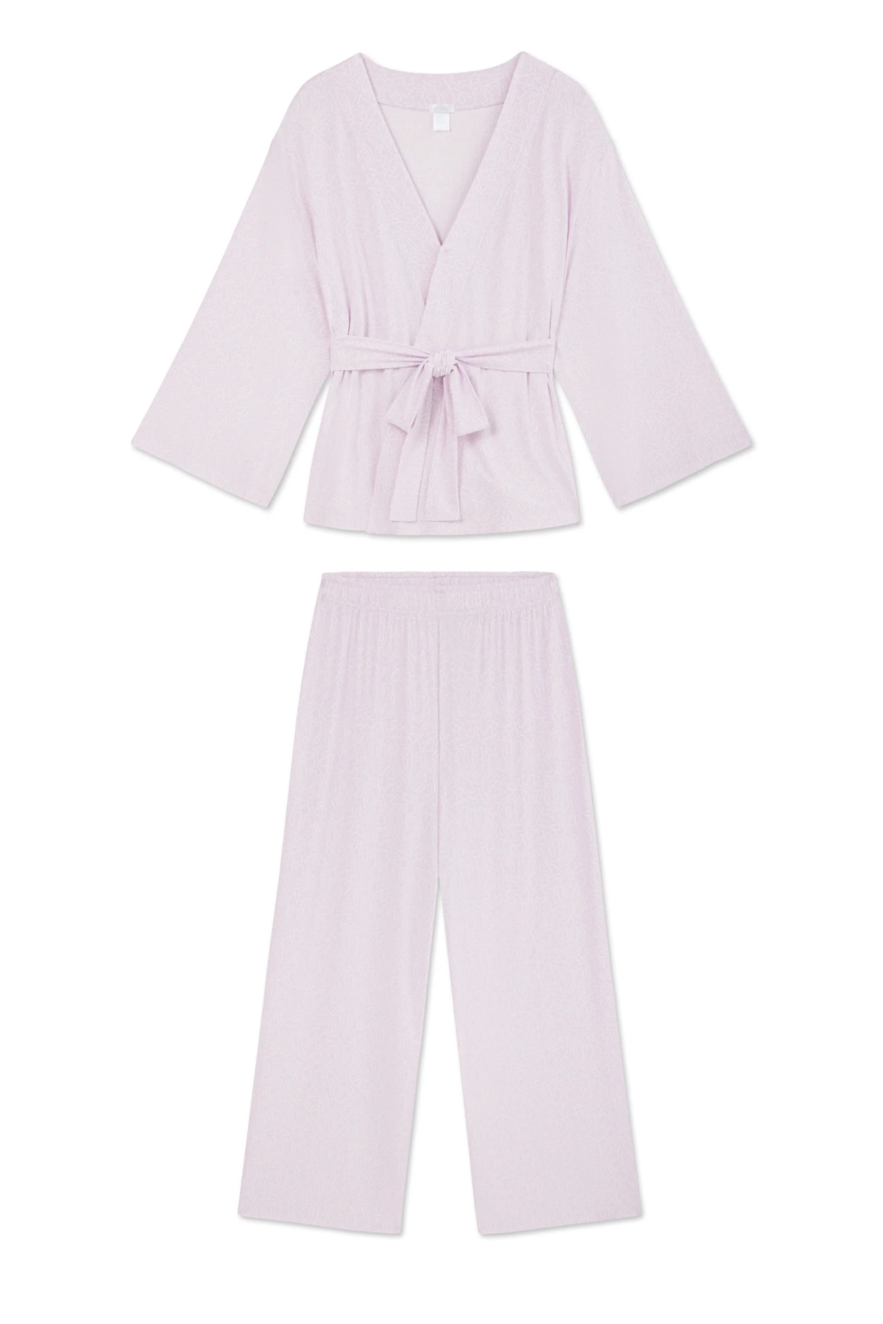 DreamKnit Kimono Pajama Set in Wildflower Maze | Lake Pajamas