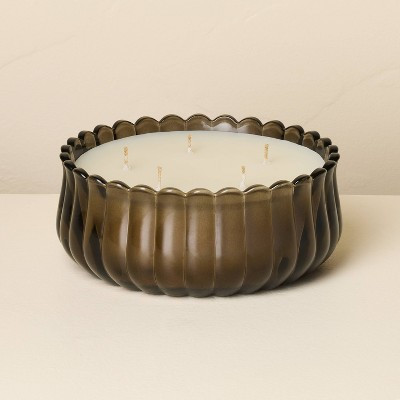 5 Wick XL Scalloped Glass Harvest Chestnut Jar Candle 32oz - Hearth & Hand™ with Magnolia | Target