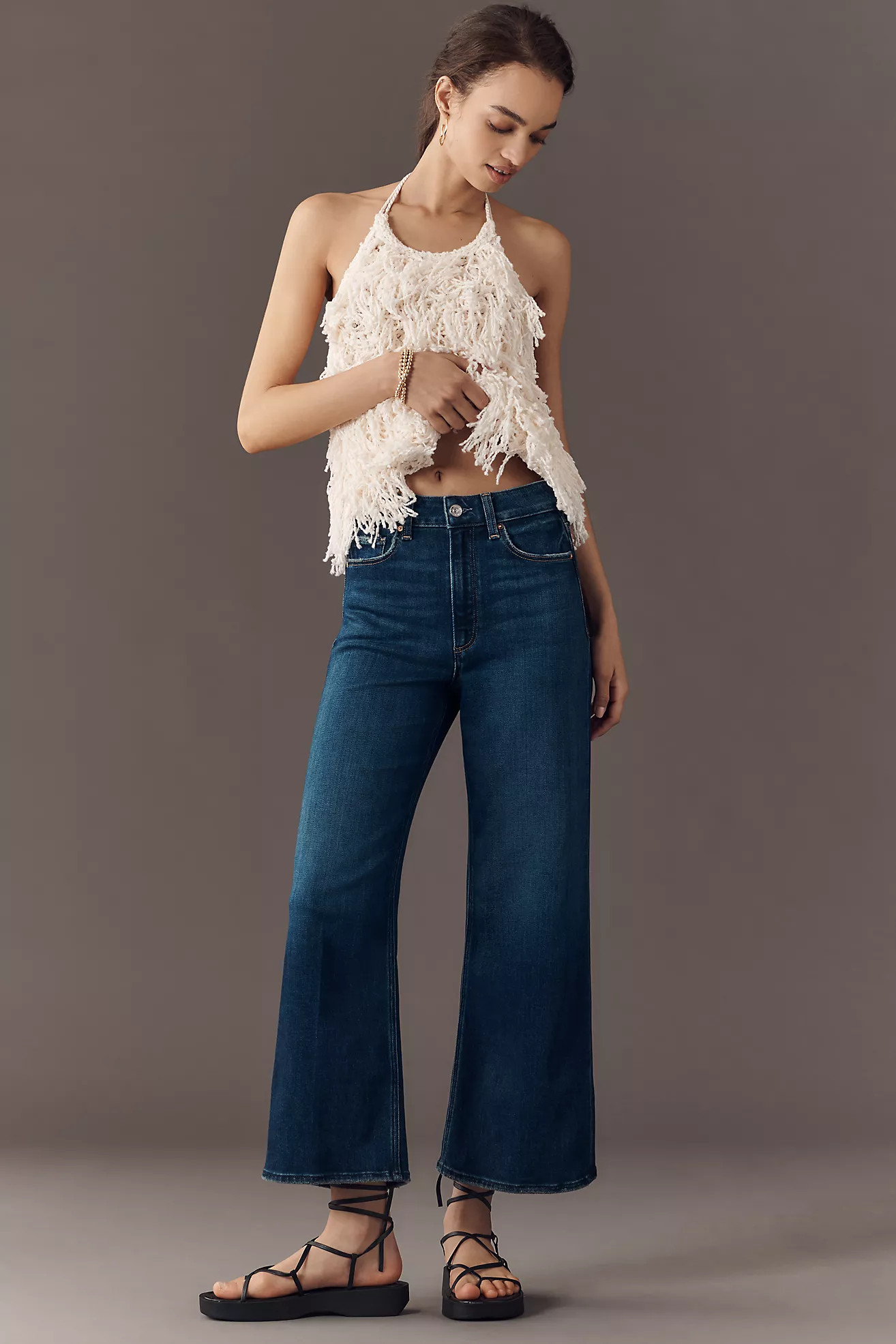PAIGE Anessa High-Rise Crop Wide-Leg Jeans | Anthropologie (US)