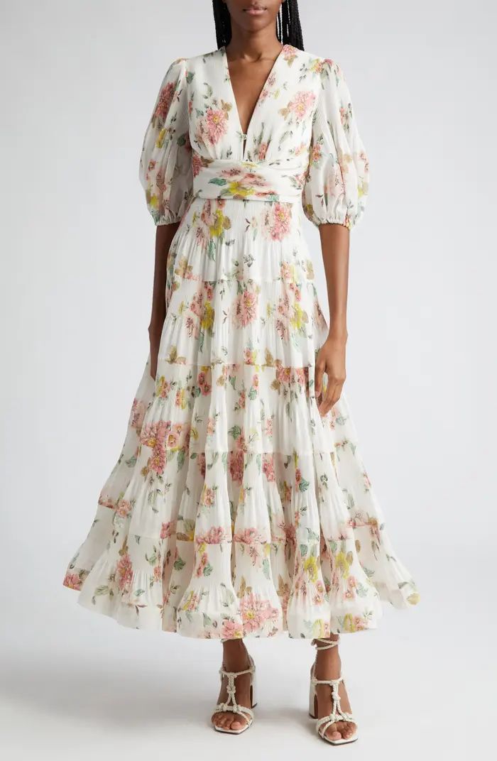 Pleated Tiered Midi Dress | Nordstrom