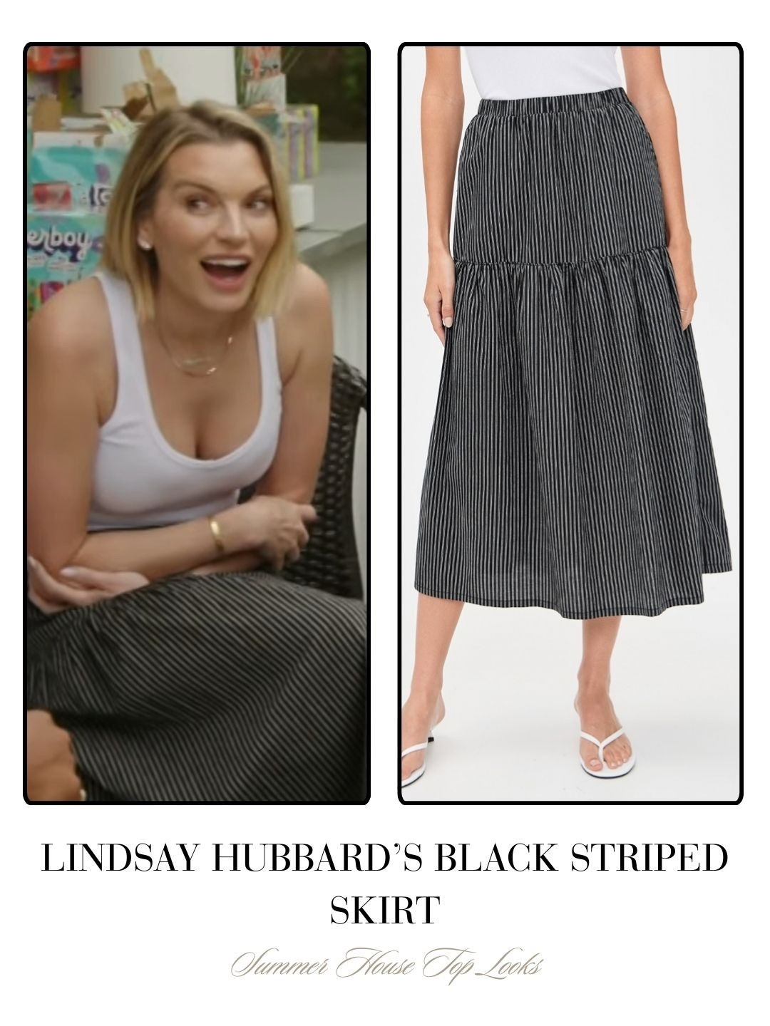Lindsay Hubbard’s Black Striped Skirt 