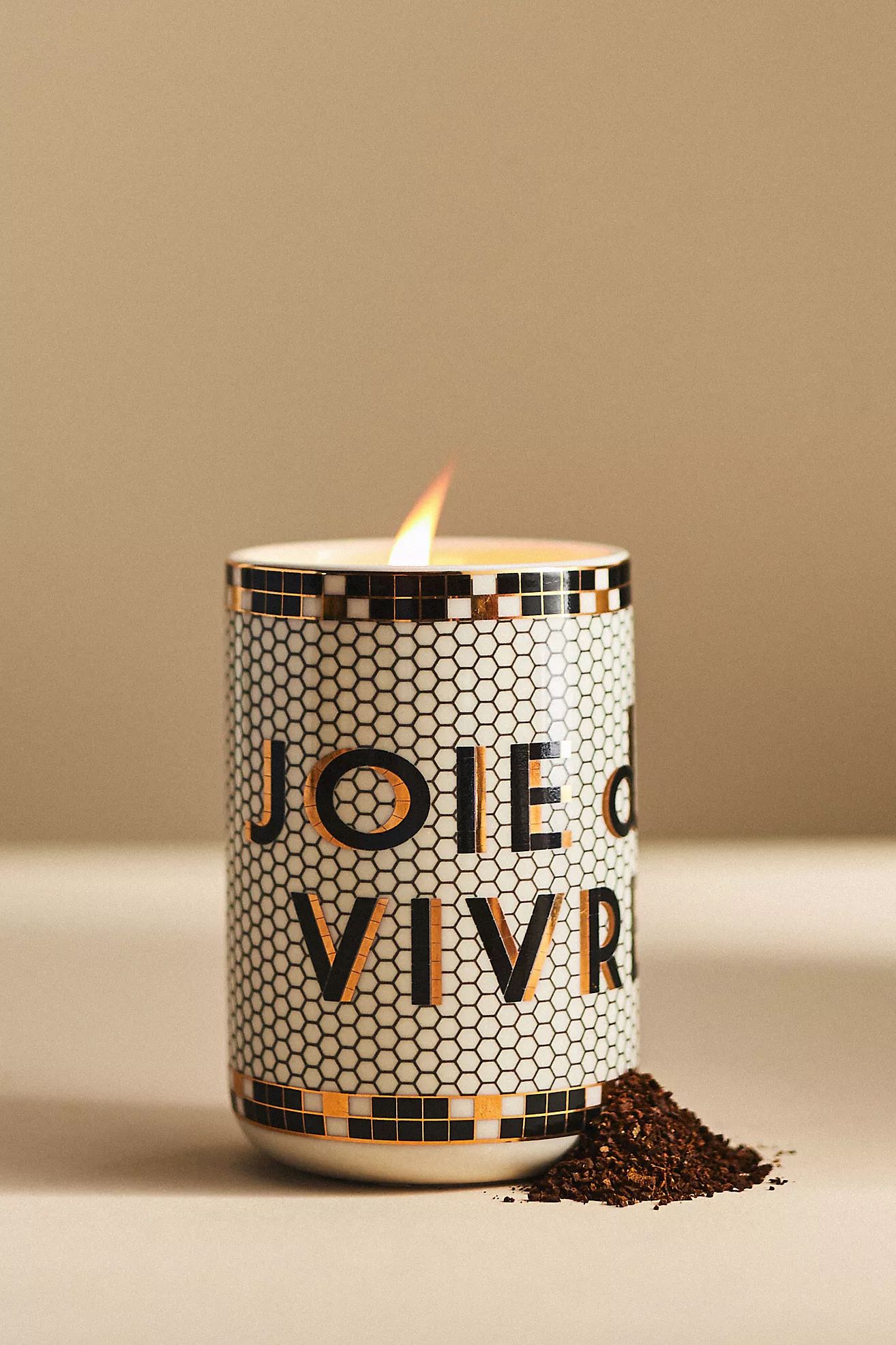 Bistro Tile Gourmand Caramel Café Ceramic Candle | Anthropologie (US)