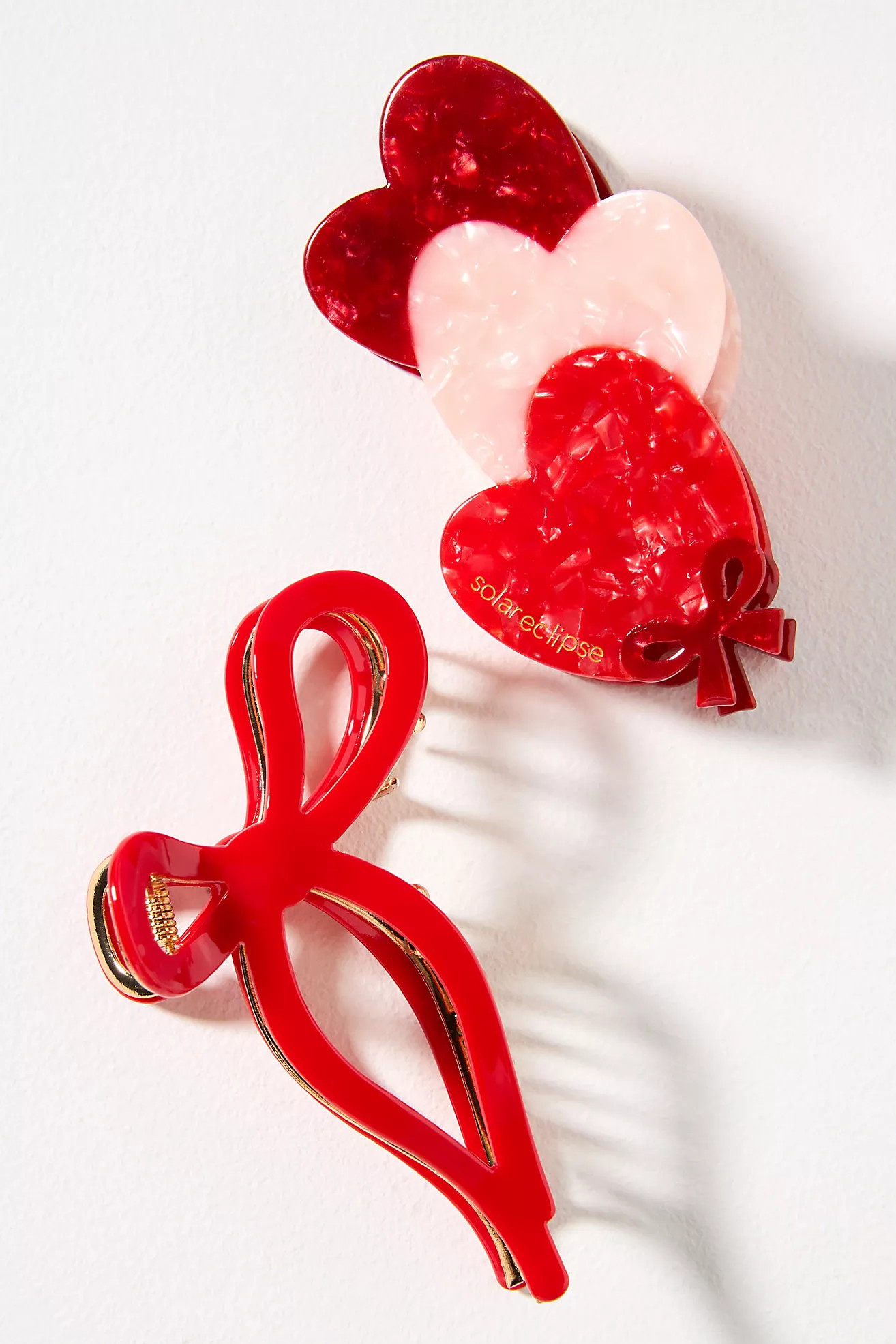 Solar Eclipse Heart & Bow Hair Claw Clips, Set of 2 | Anthropologie (US)